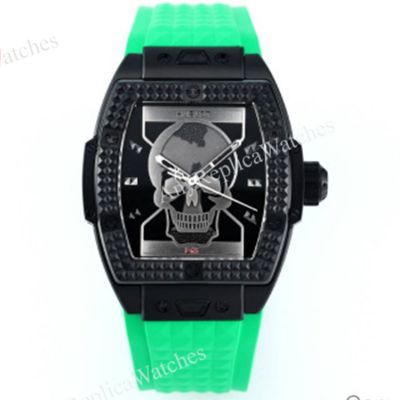 Hublot  1710 Automatic Movement  Green  Leather Strap Black 42*13.8mm  Watch